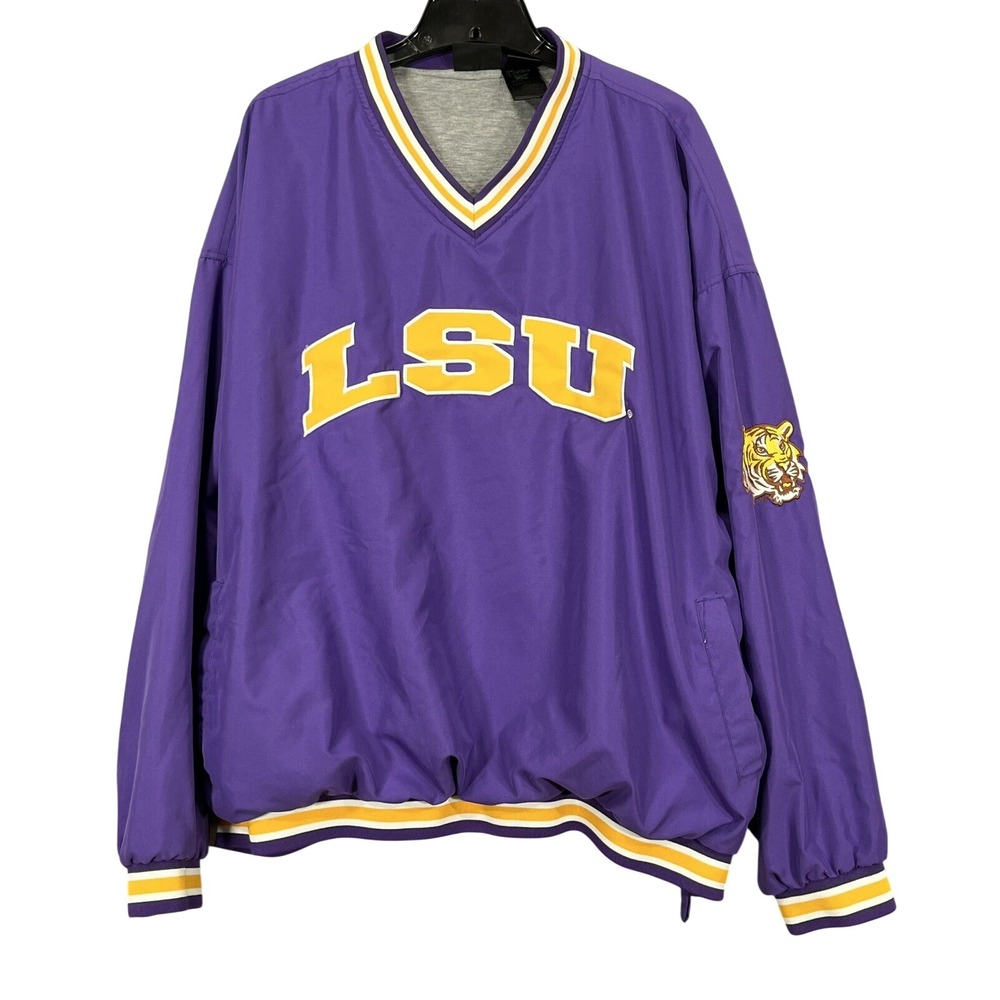 TEAM ATHLTCS Purple/Gold LOUISIANA STATE UNIVERSITY Pullover Jacket LSU GOLF 2XL